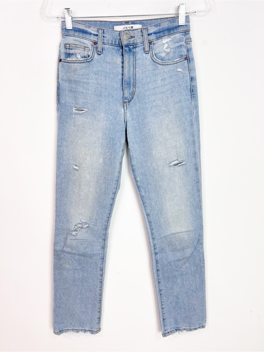 JOE’S JEANS HIGH RISE STRAIGHT ANKLE DISTRESSED ZIP FLY DUNDEE WOMENS SZ 24